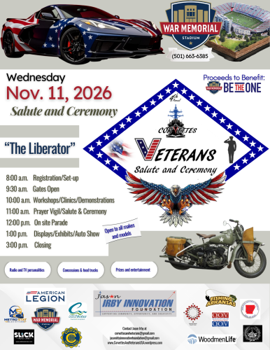 2026 Corvettes and Veterans Salute and Ceremony Flyer