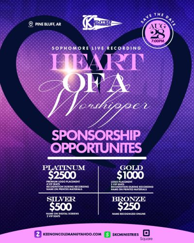 Keenon Coleman Heart of a Worshipper Sponsorship Packages August 2026